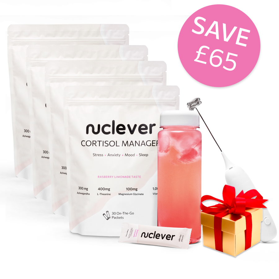 Nuclever Cortisol Manager™ 120-Day Supply (4 Bags) + Free Accessories