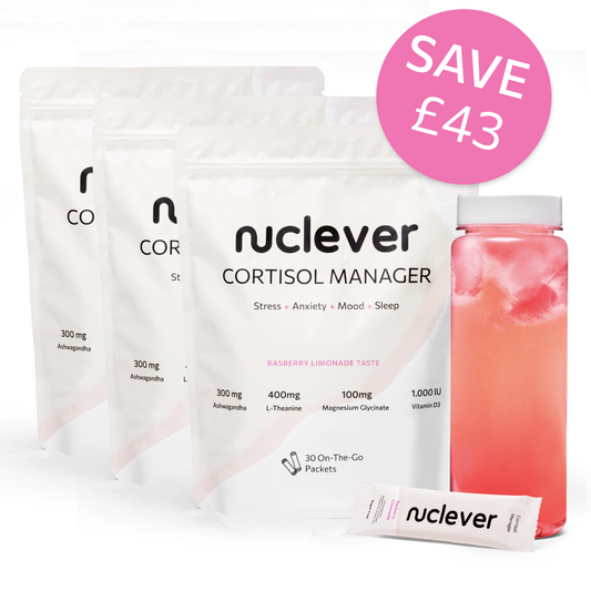 Nuclever Cortisol Manager™ 90-Day Supply (3 Bags) + Free Accessories